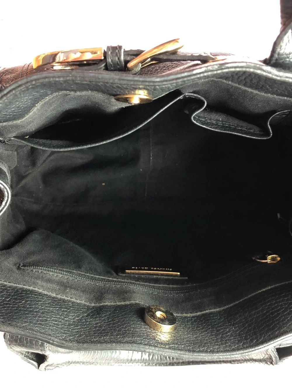 Charles David Black Pebbled Leather Satchel Purse